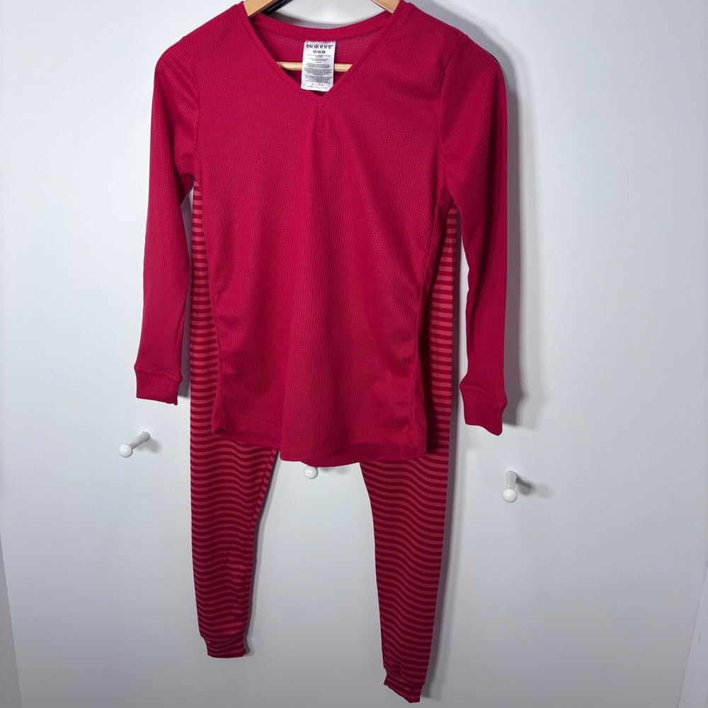 Isotoner 2pc pajama Set SIZE M long Sleeve waffle texture top and soft pant